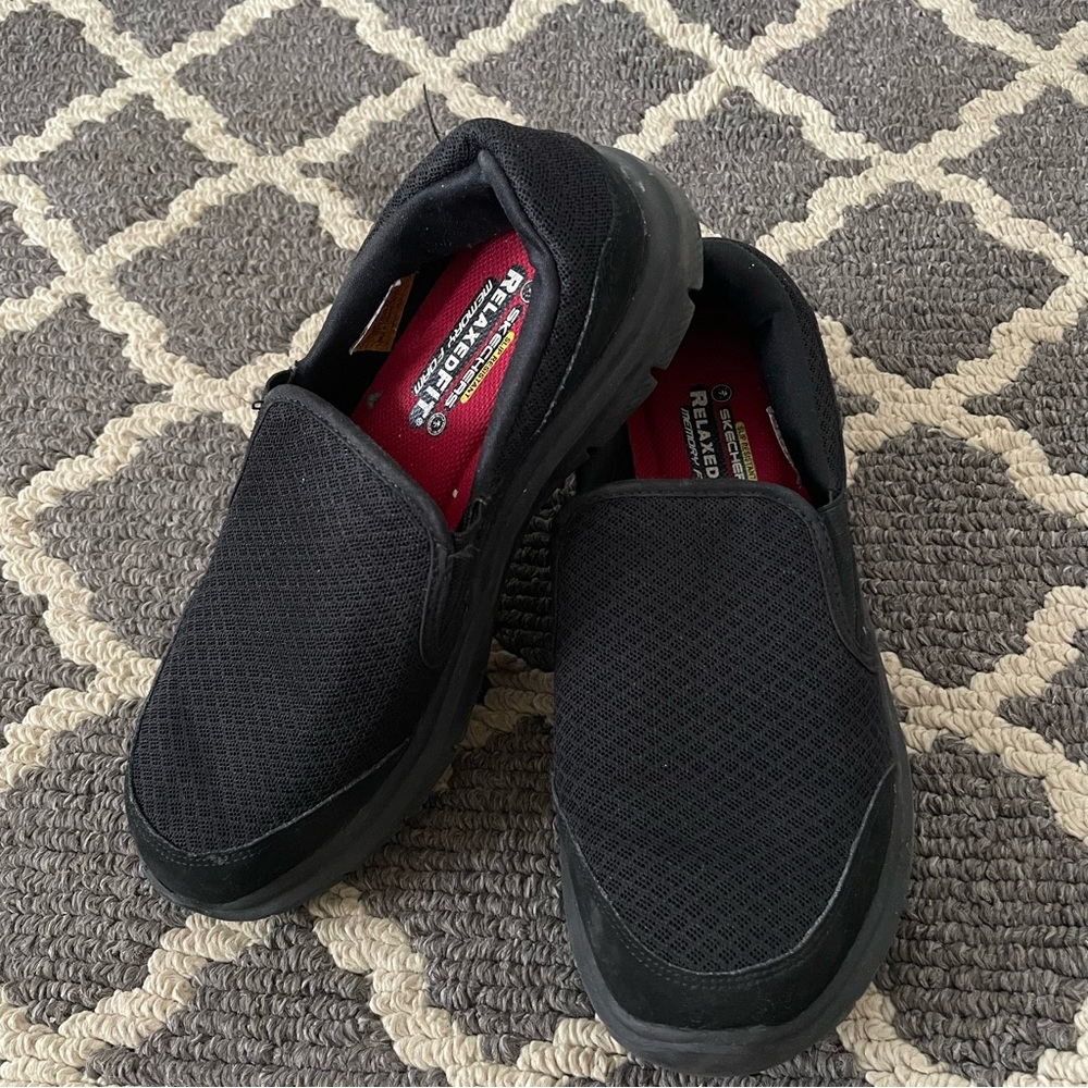 Skechers Women’s Black Mesh Slip-On Loafers